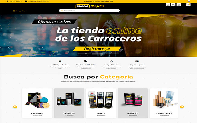 web proandcartienda Inicio