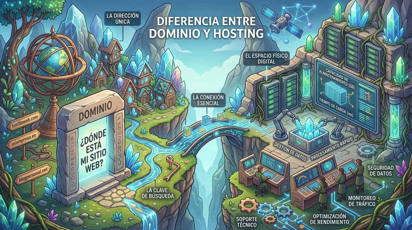 Diferencia entre dominio y hosting
